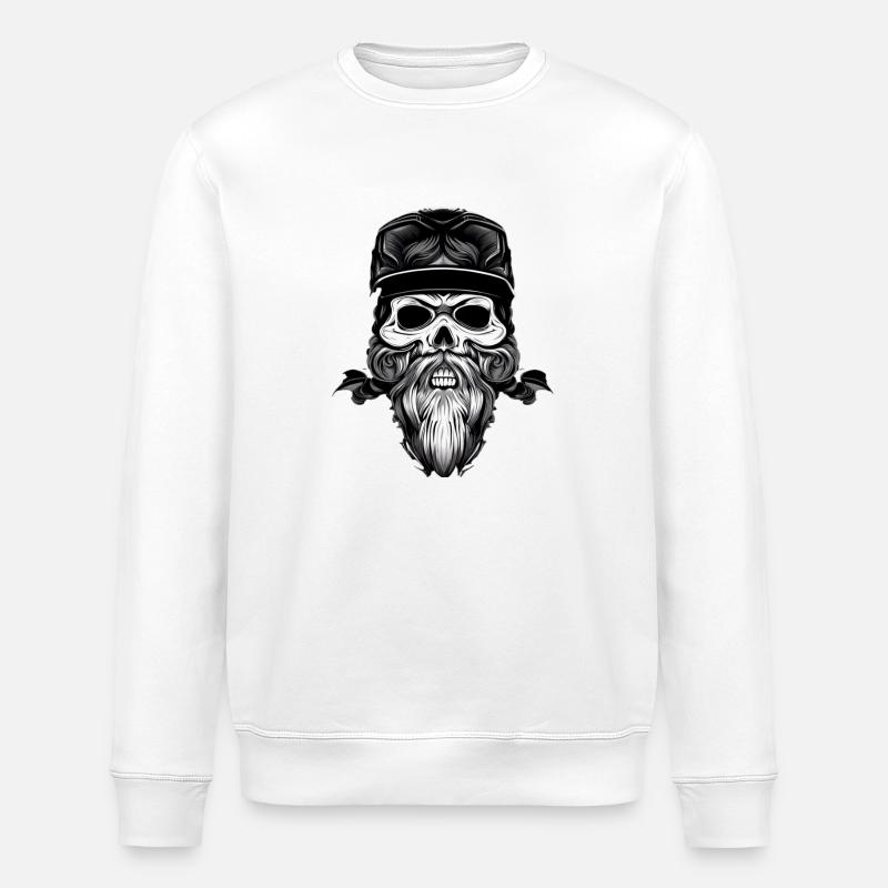 Hardcore Biker - Stanley/Stella ROLLER Unisex Organic Sweatshirt - white