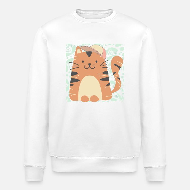 Glückliches Kätzchen. - Stanley/Stella Unisex Bio-Sweatshirt ROLLER - Weiß