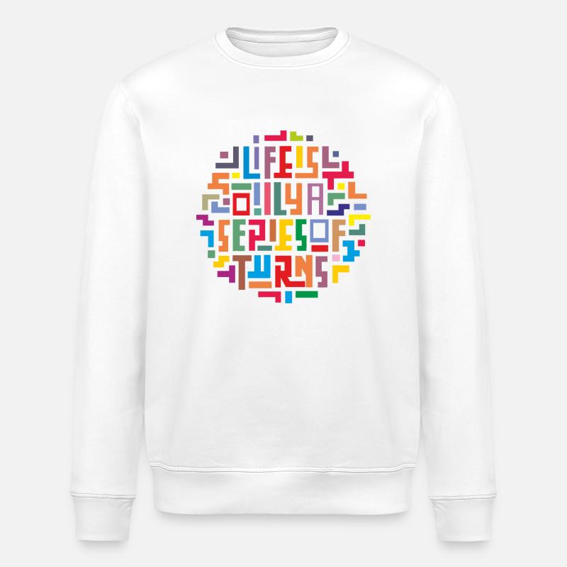 Puzzle de lettre arc-en-ciel - Sweat bio ROLLER Stanley/Stella Unisexe - blanc