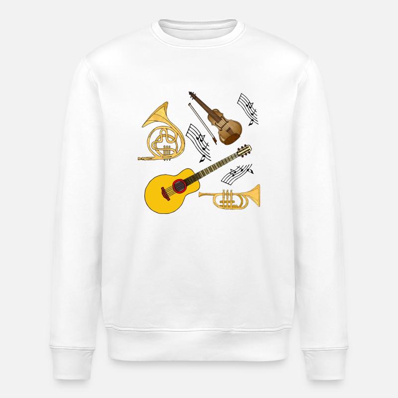 Musical Instruments - Stanley/Stella ROLLER Unisex Organic Sweatshirt - white