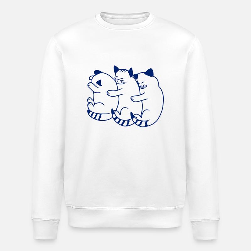 Three Blue Kittens - Stanley/Stella ROLLER Unisex Organic Sweatshirt - white