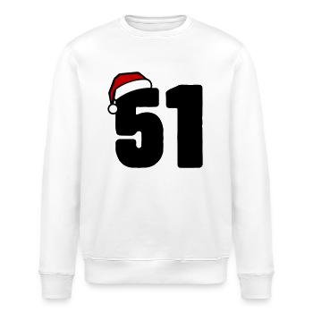 51 Zahl Weihnachten - Stanley/Stella Unisex Bio-Sweatshirt ROLLER - Weiß - Vorne - Nik (191cm)