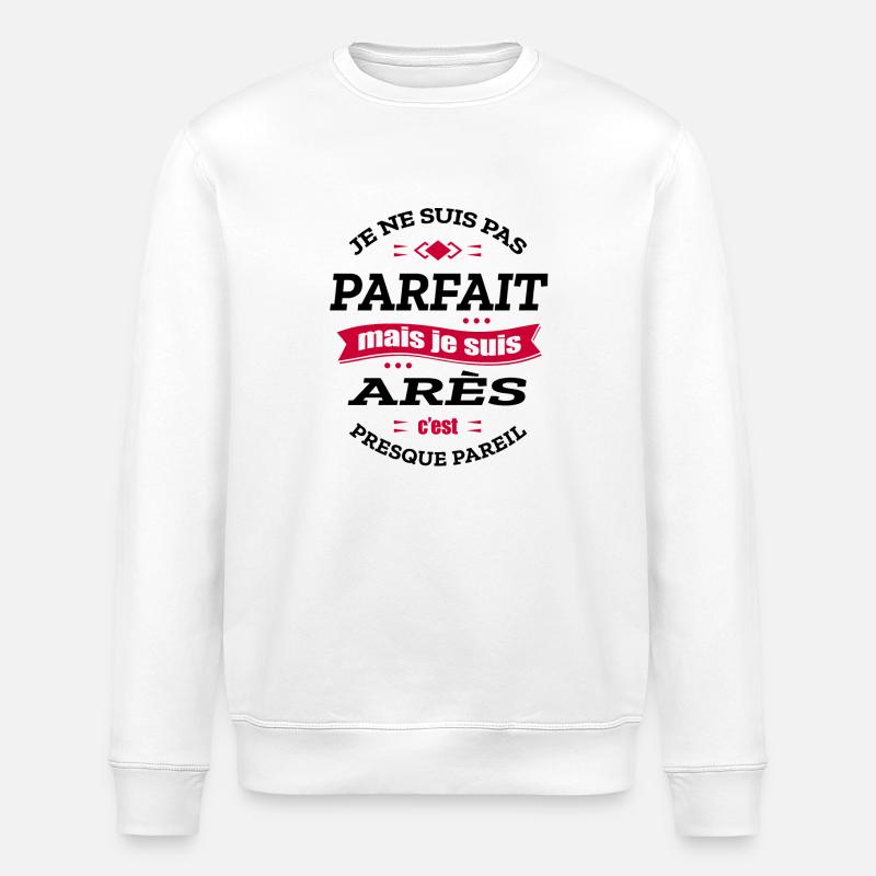 ARÈS PARFAIT - PRENOM ARÈS - Sweat bio ROLLER Stanley/Stella Unisexe - blanc