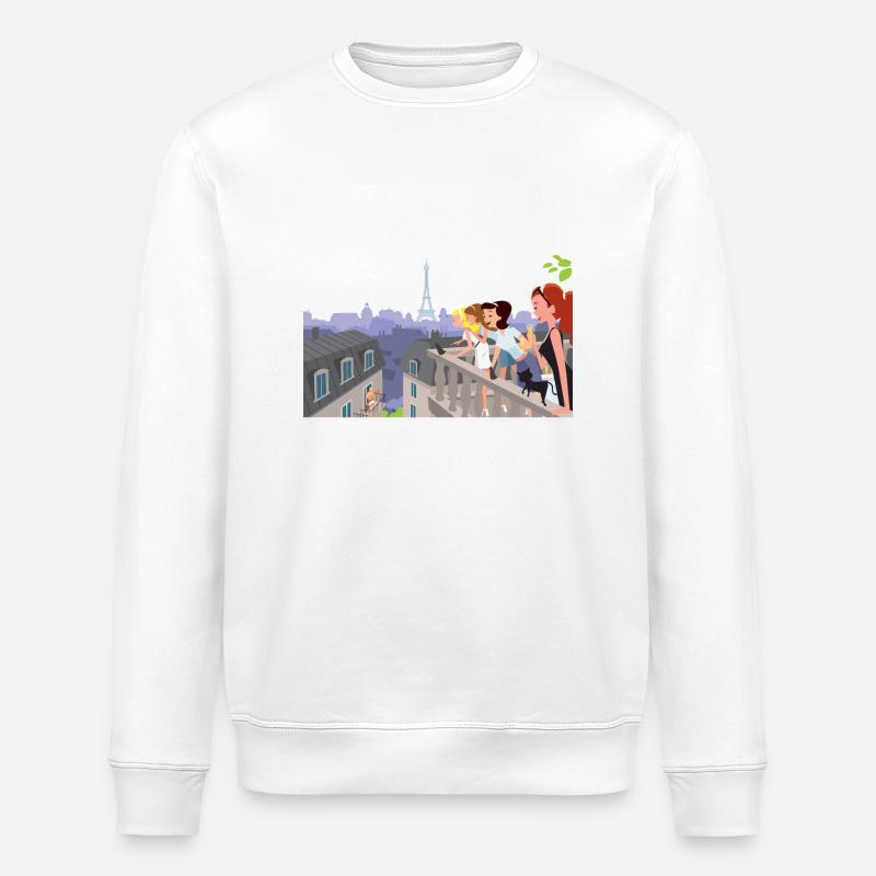 Parisiennes au balcon - Sweat bio ROLLER Stanley/Stella Unisexe - blanc