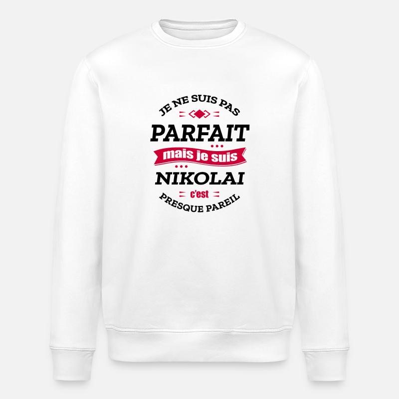 NIKOLAI PARFAIT - PRENOM NIKOLAI - Sweat bio ROLLER Stanley/Stella Unisexe - blanc