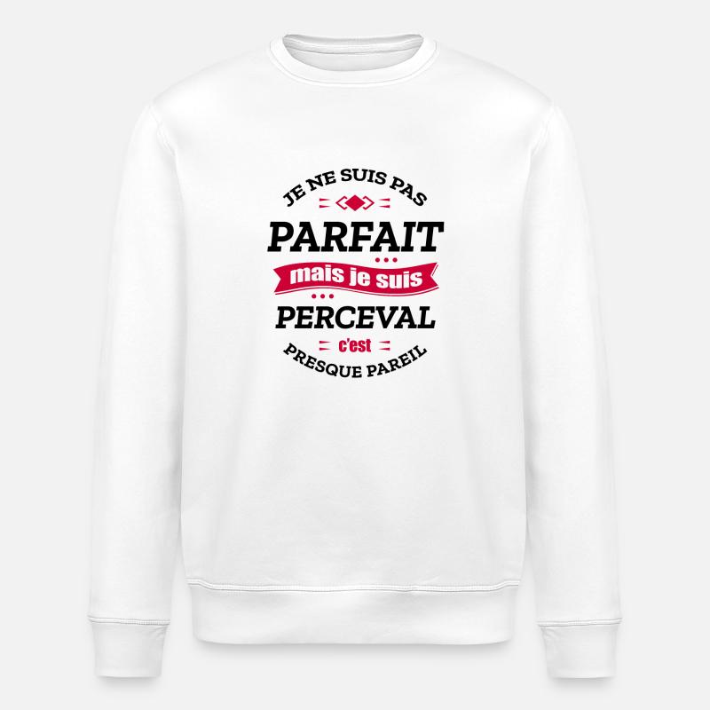 PERCEVAL PARFAIT - PRENOM PERCEVAL - Sweat bio ROLLER Stanley/Stella Unisexe - blanc