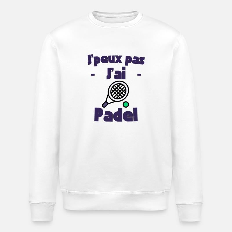 j'peux pas j'ai padel - Sweat bio ROLLER Stanley/Stella Unisexe - blanc