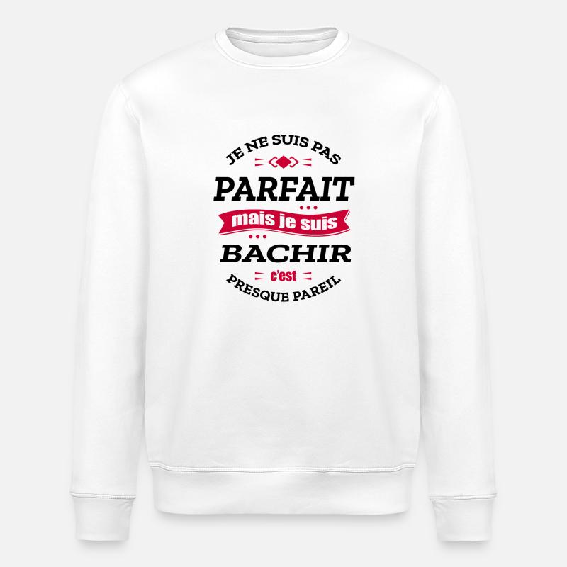 BACHIR PARFAIT - PRENOM BACHIR - Sweat bio ROLLER Stanley/Stella Unisexe - blanc