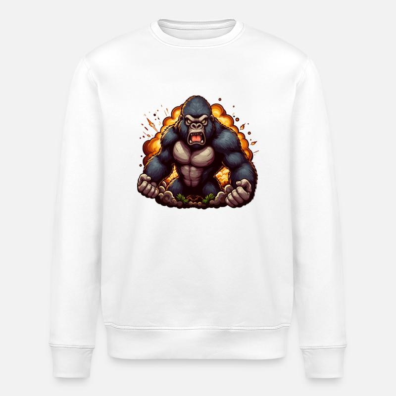 Gorille - Sweat bio ROLLER Stanley/Stella Unisexe - blanc