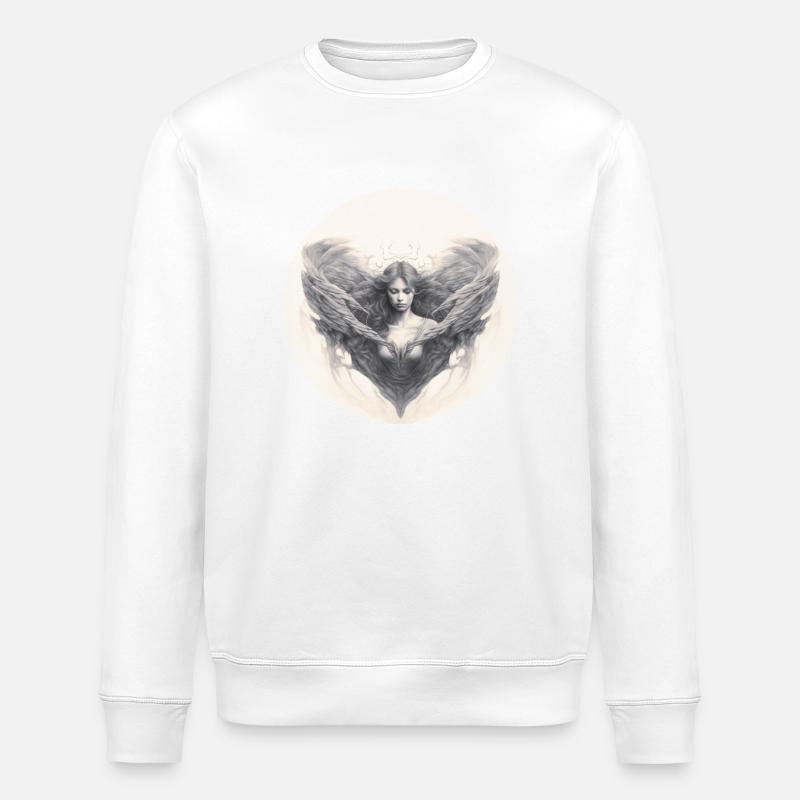 Nachdenklicher Engel - Stanley/Stella Unisex Bio-Sweatshirt ROLLER - Weiß