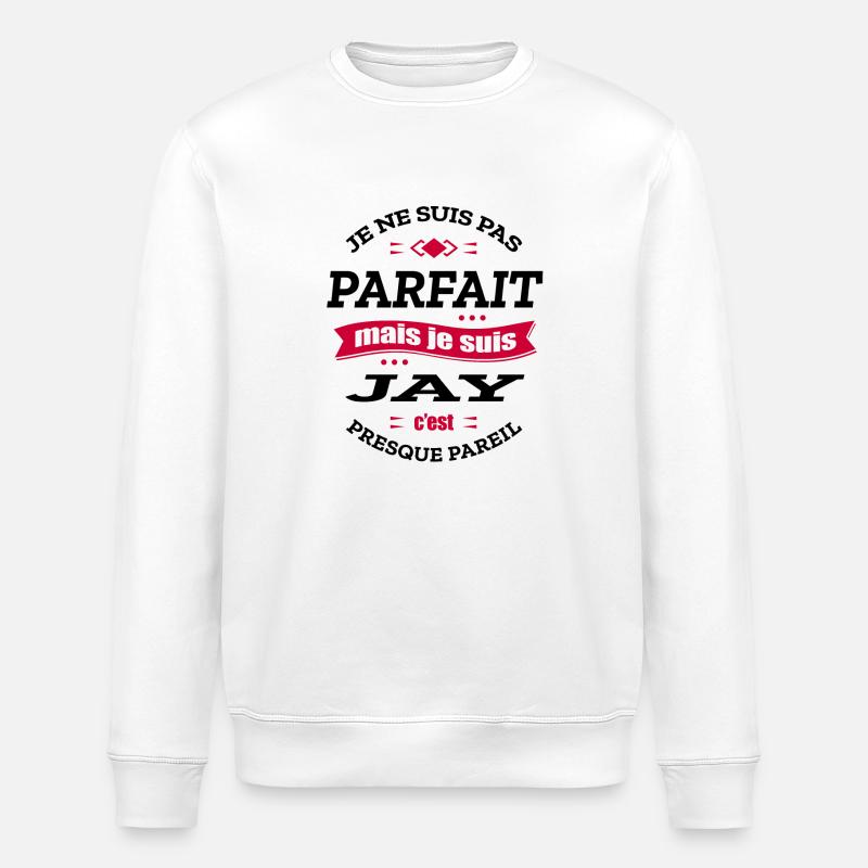 JAY PARFAIT - PRENOM JAY - Sweat bio ROLLER Stanley/Stella Unisexe - blanc