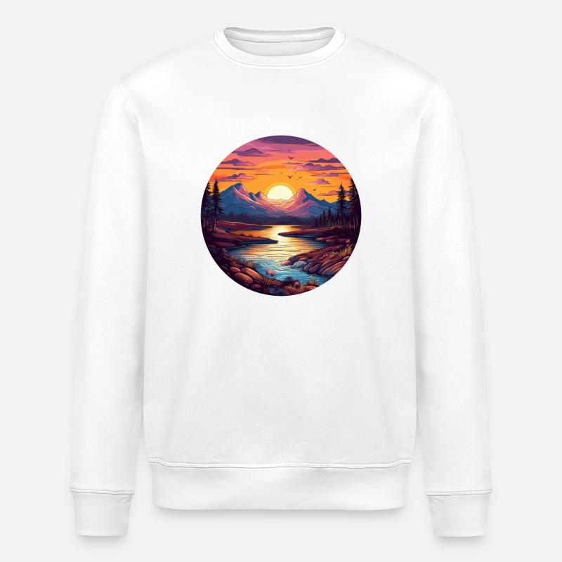 Die Reise des Flusses - Stanley/Stella Unisex Bio-Sweatshirt ROLLER - Weiß