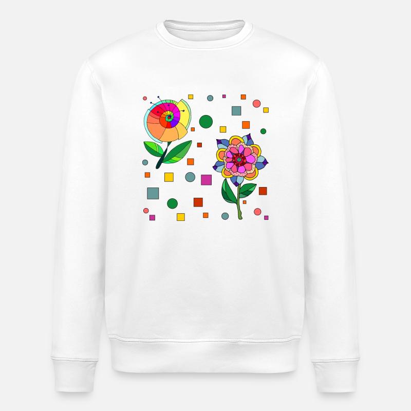 Flowers - Stanley/Stella ROLLER Unisex Organic Sweatshirt - white