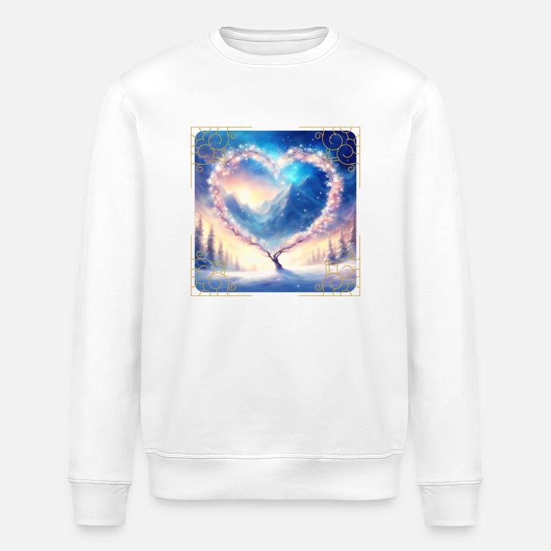 Winterherz 2 - Stanley/Stella Unisex Bio-Sweatshirt ROLLER - Weiß