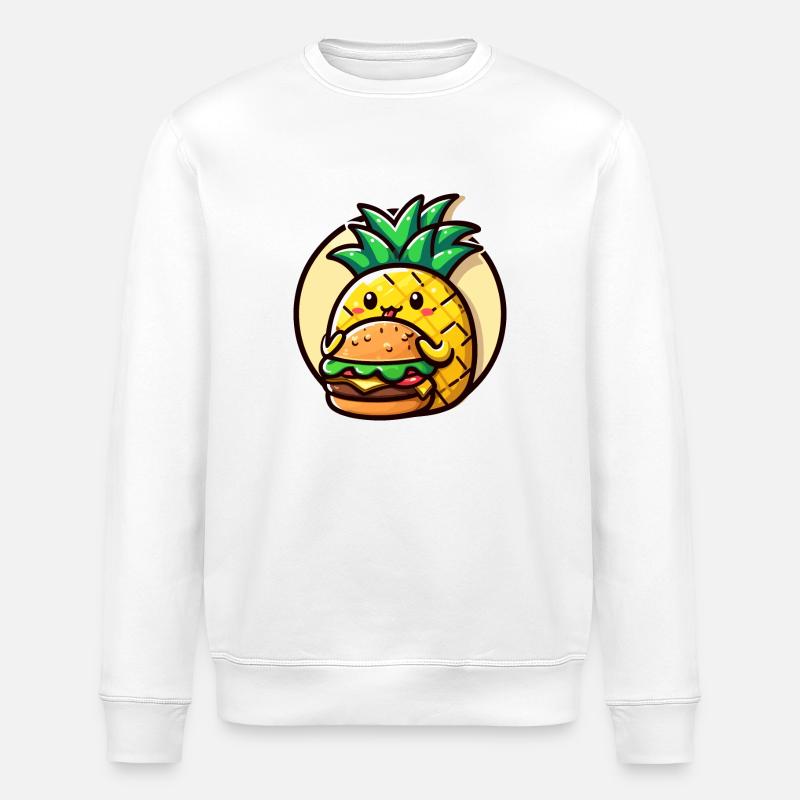 Ananas frisst einen Burger - Stanley/Stella Unisex Bio-Sweatshirt ROLLER - Weiß