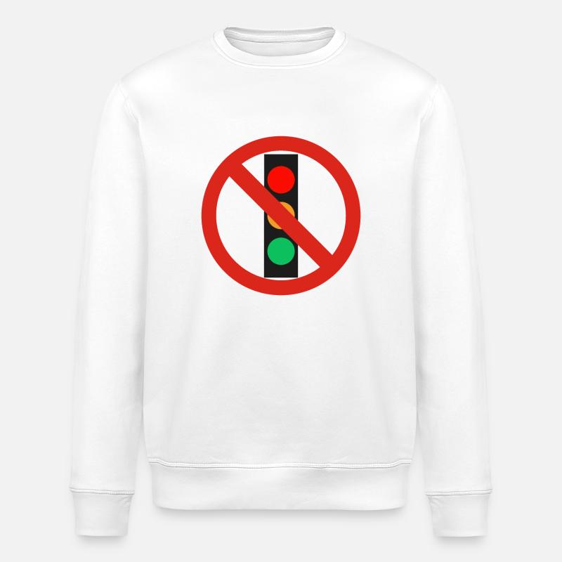 Ampel Ampelregierung Verbotsschild - Stanley/Stella Unisex Bio-Sweatshirt ROLLER - Weiß