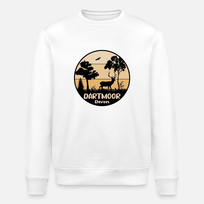 Dartmoor Devon - Stanley/Stella ROLLER Unisex Organic Sweatshirt - white