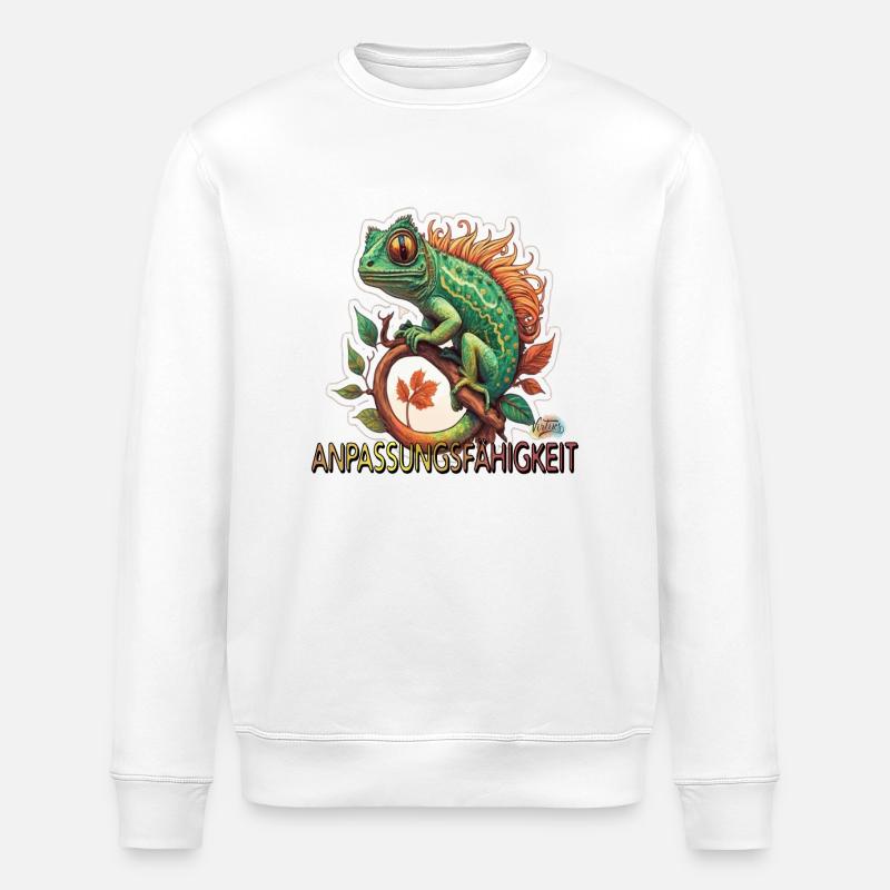 Werte mit Tieren: Anpassungsfähigkeit - Stanley/Stella Unisex Bio-Sweatshirt ROLLER - Weiß