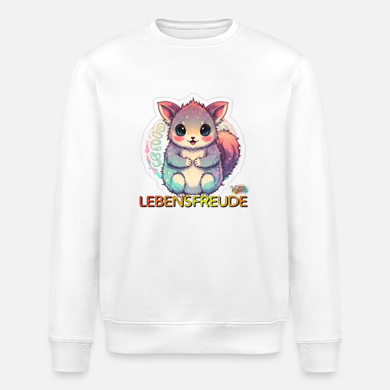 Werte mit Tieren: Lebensfreude - Stanley/Stella Unisex Bio-Sweatshirt ROLLER - Weiß
