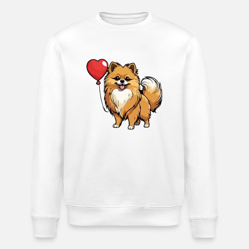 Cœur de Poméranie - Saint-Valentin - Sweat bio ROLLER Stanley/Stella Unisexe - blanc