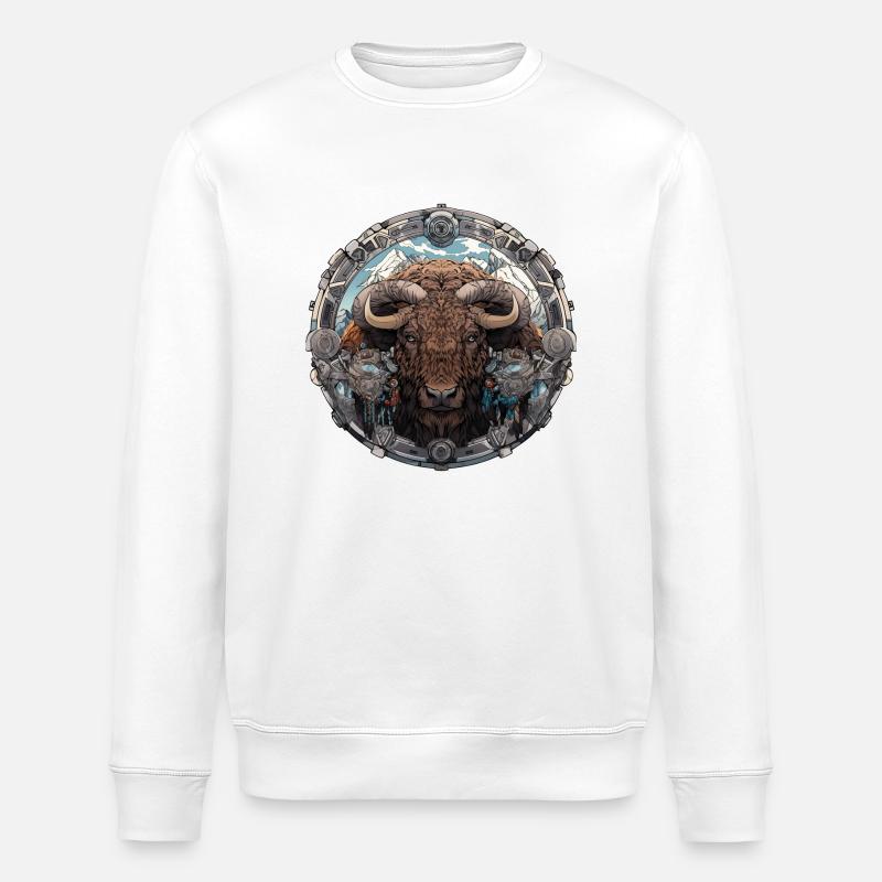 Die Stärke des Büffels - Stanley/Stella Unisex Bio-Sweatshirt ROLLER - Weiß