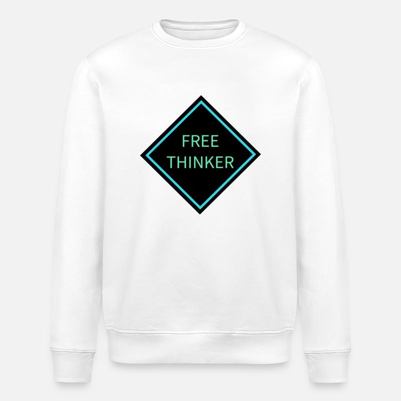 Freidenker-Warnschild - Stanley/Stella Unisex Bio-Sweatshirt ROLLER - Weiß