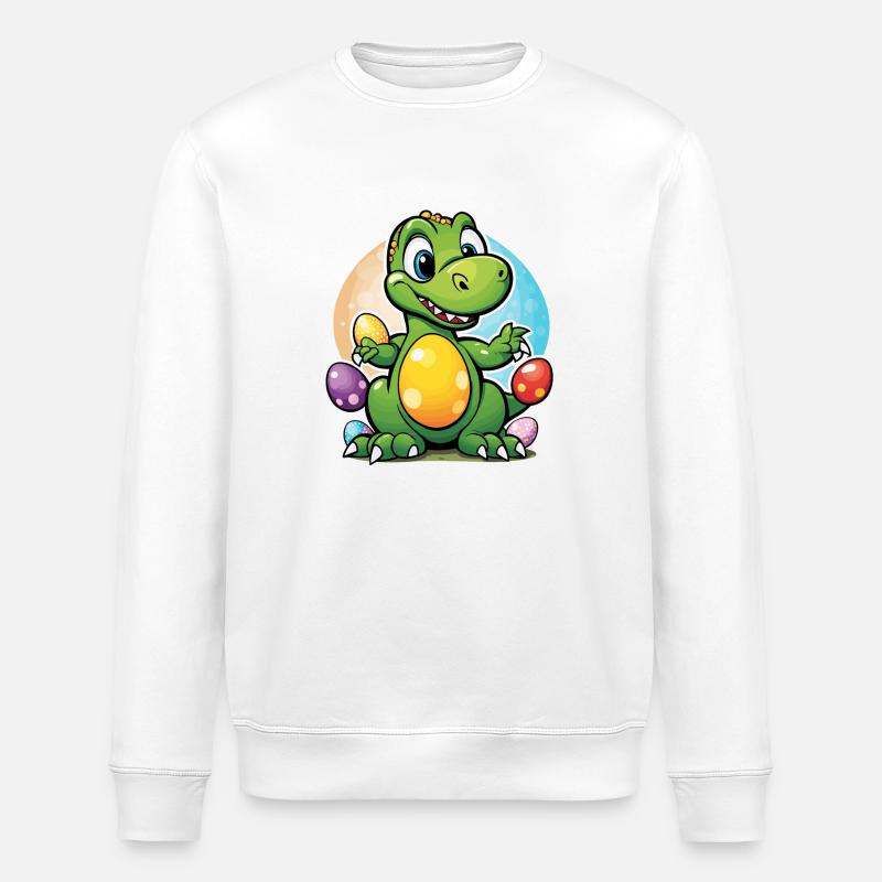Dinosaur Easter Eggs Easter - Stanley/Stella ROLLER Unisex Organic Sweatshirt - white