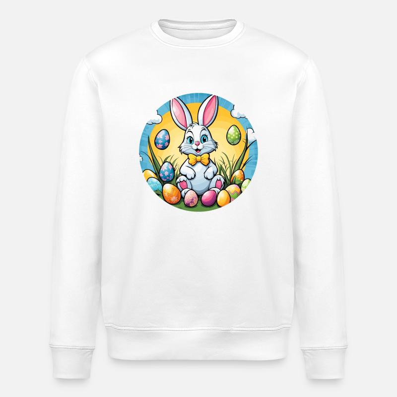 Easter Bunny Easter Illustration - Stanley/Stella ROLLER Unisex Organic Sweatshirt - white