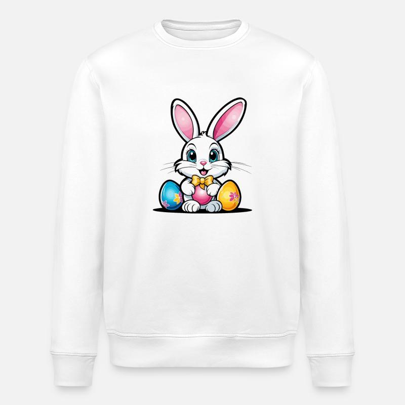 Easter Bunny Easter Illustration - Stanley/Stella ROLLER Unisex Organic Sweatshirt - white
