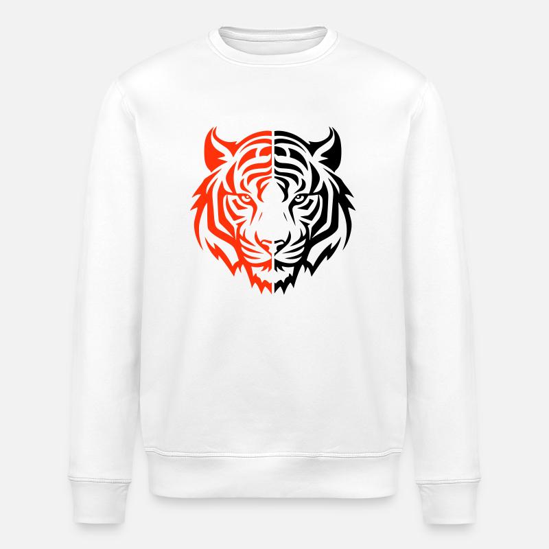 Tiger Head - Stanley/Stella ROLLER Unisex Organic Sweatshirt - white