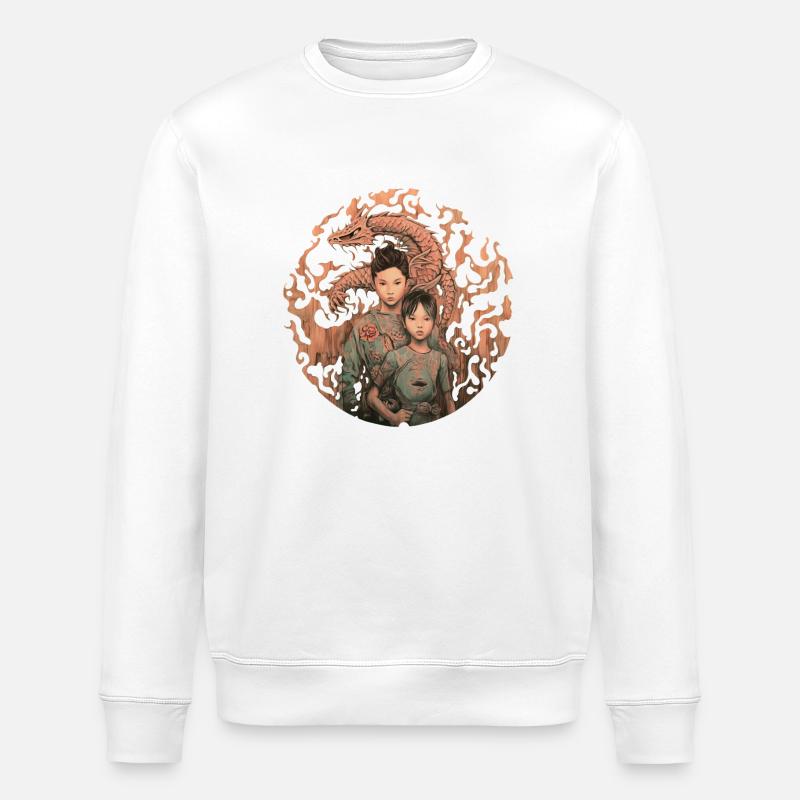 Le dragon de feu - Sweat bio ROLLER Stanley/Stella Unisexe - blanc