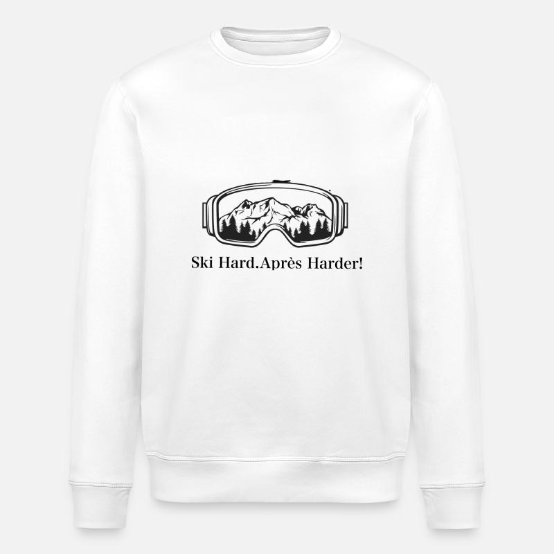 Ski Hard. Apres Harder! - Stanley/Stella Unisex Bio-Sweatshirt ROLLER - Weiß