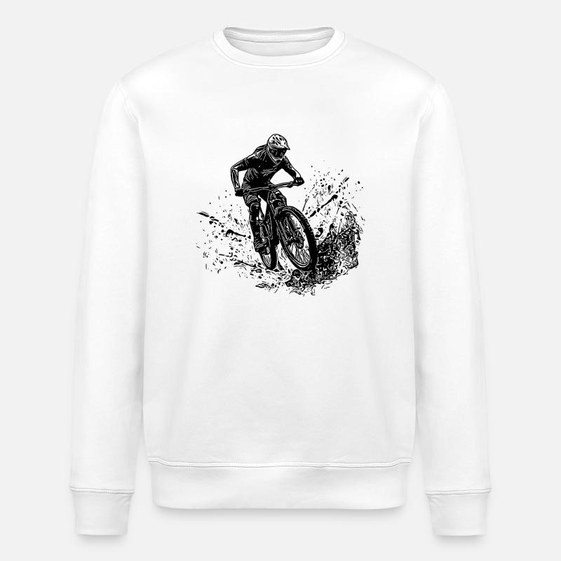 Berg Mountainbiker Schlamm Spritzer Abfahrt - Stanley/Stella Unisex Bio-Sweatshirt ROLLER - Weiß