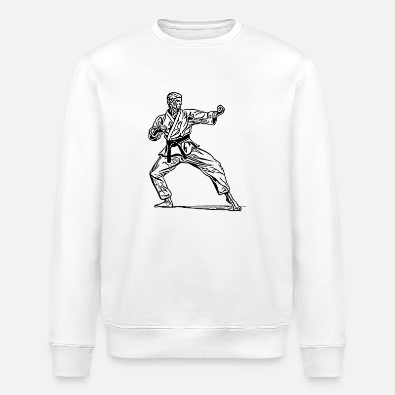 Karatekämpfer in Kampfpose - Stanley/Stella Unisex Bio-Sweatshirt ROLLER - Weiß