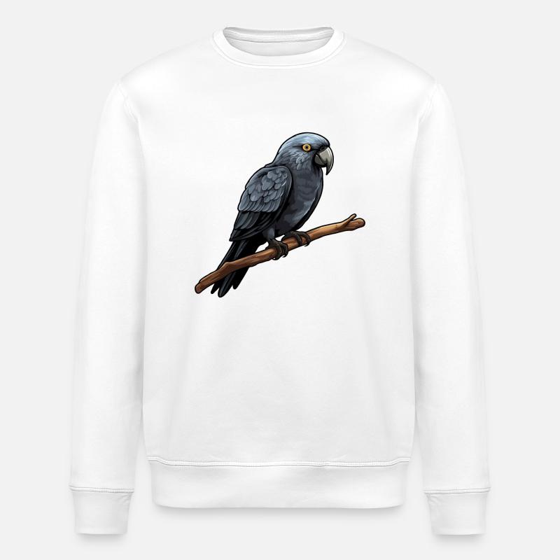 Ara perroquet noir - Sweat bio ROLLER Stanley/Stella Unisexe - blanc