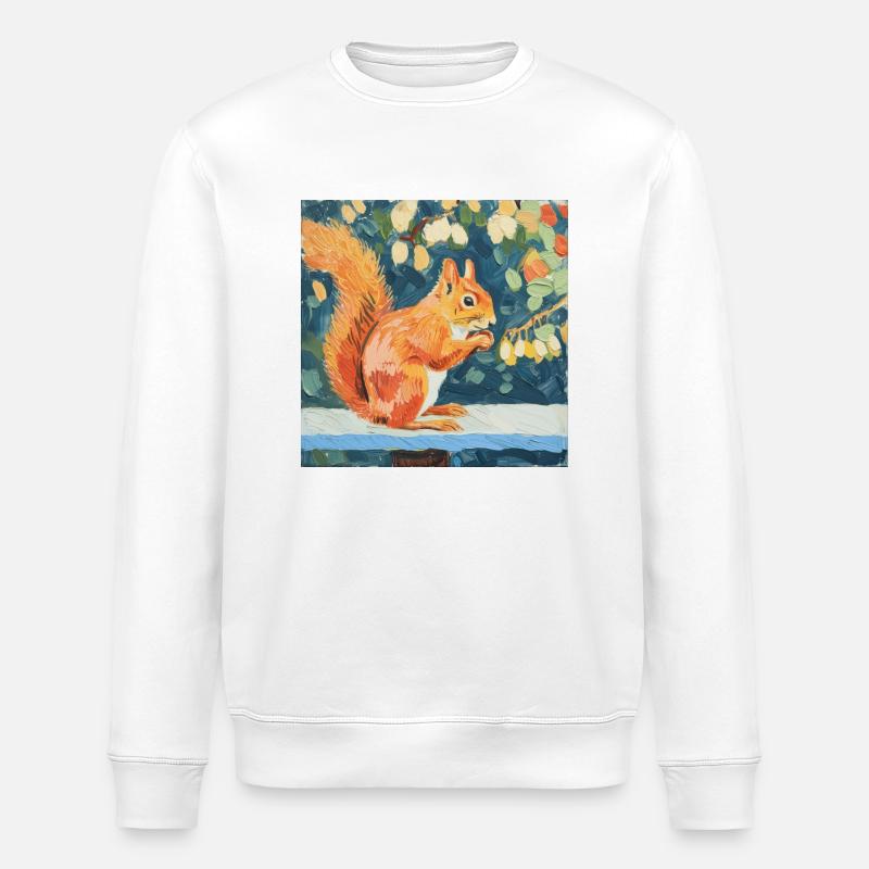 eichhörnchen, bunt, tier, geschenk, geschenkidee - Stanley/Stella Unisex Bio-Sweatshirt ROLLER - Weiß