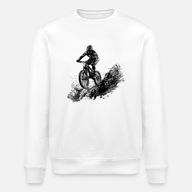 Radfahrer Schlamm Berg Abfahrt - Stanley/Stella Unisex Bio-Sweatshirt ROLLER - Weiß