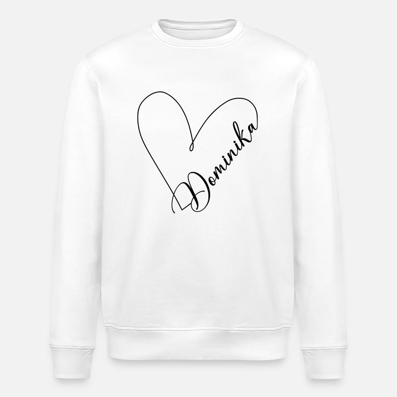 Dominika Name Herzlinie - Stanley/Stella Unisex Bio-Sweatshirt ROLLER - Weiß