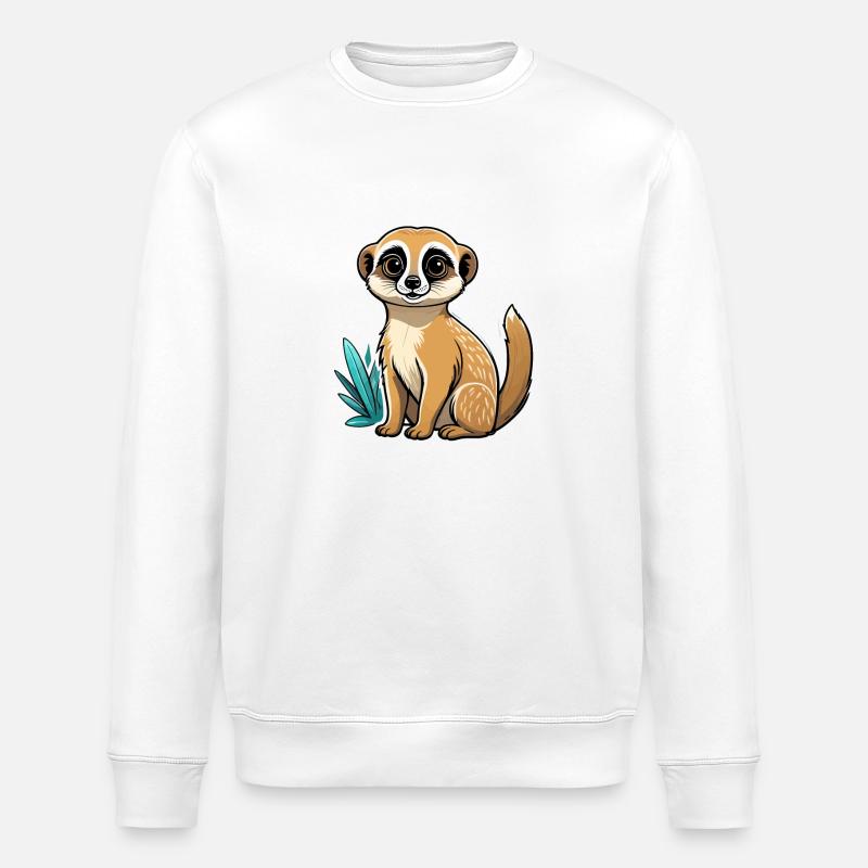 Erdmännchen Niedlich Illustration - Stanley/Stella Unisex Bio-Sweatshirt ROLLER - Weiß