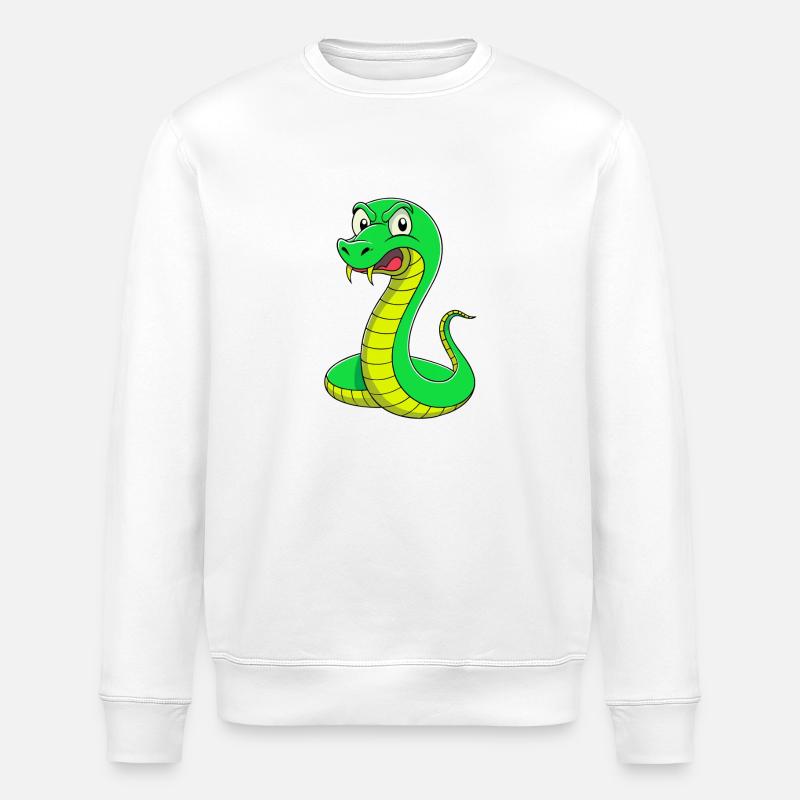 Disgusted Serpent: A Snaky Expression - Stanley/Stella ROLLER Unisex Organic Sweatshirt - white