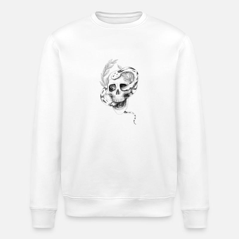 Schlangen-Schädel - Stanley/Stella Unisex Bio-Sweatshirt ROLLER - Weiß
