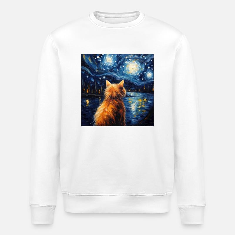 Chat, Motif De Chat - Sweat bio ROLLER Stanley/Stella Unisexe - blanc