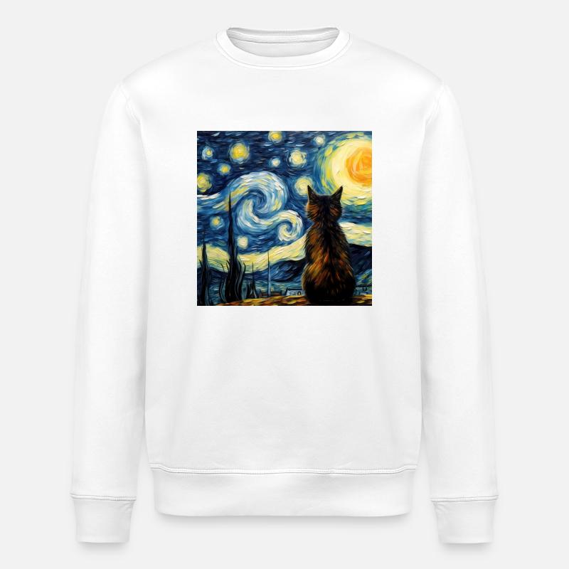 Chat, Motif De Chat - Sweat bio ROLLER Stanley/Stella Unisexe - blanc