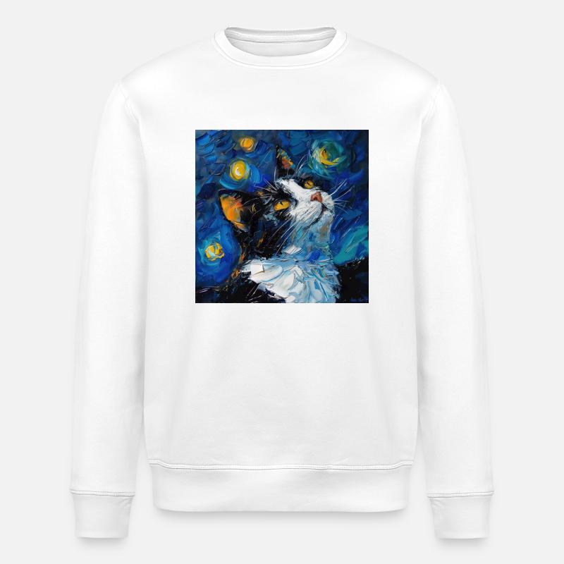 Chat, Motif De Chat - Sweat bio ROLLER Stanley/Stella Unisexe - blanc