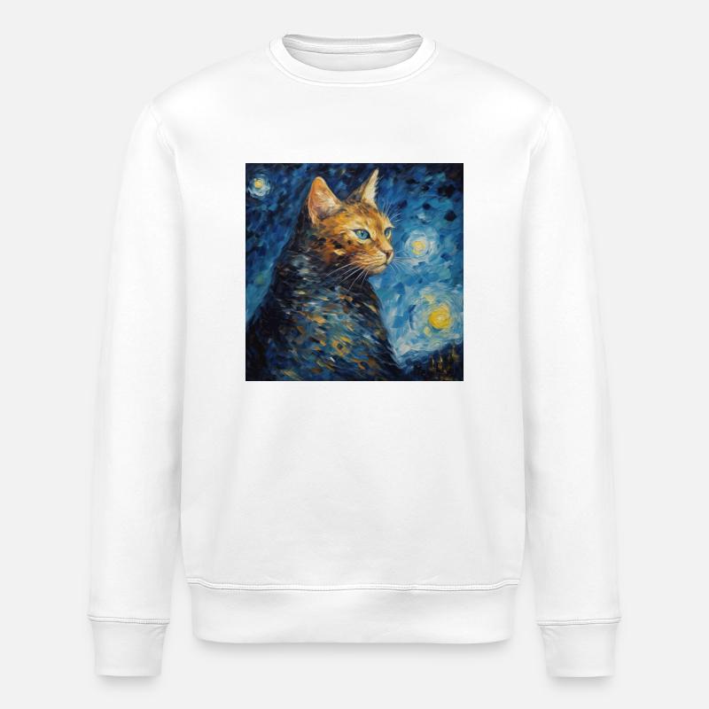 Katze, katzenmotiv - Stanley/Stella Unisex Bio-Sweatshirt ROLLER - Weiß
