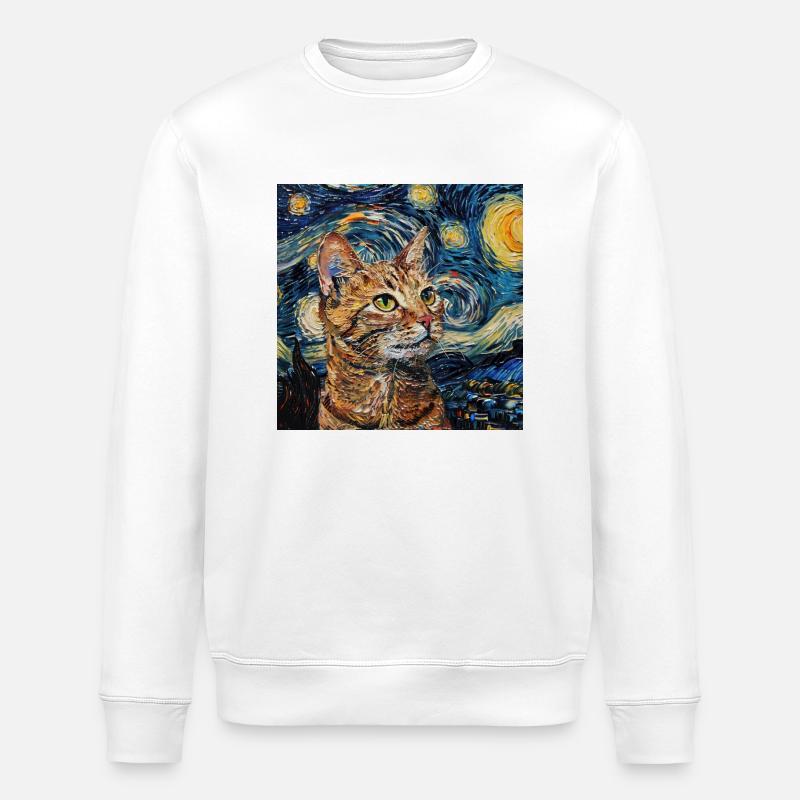 Katze, katzenmotiv - Stanley/Stella Unisex Bio-Sweatshirt ROLLER - Weiß