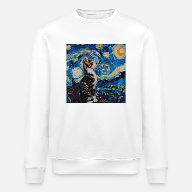 Katze, katzenmotiv - Stanley/Stella Unisex Bio-Sweatshirt ROLLER - Weiß