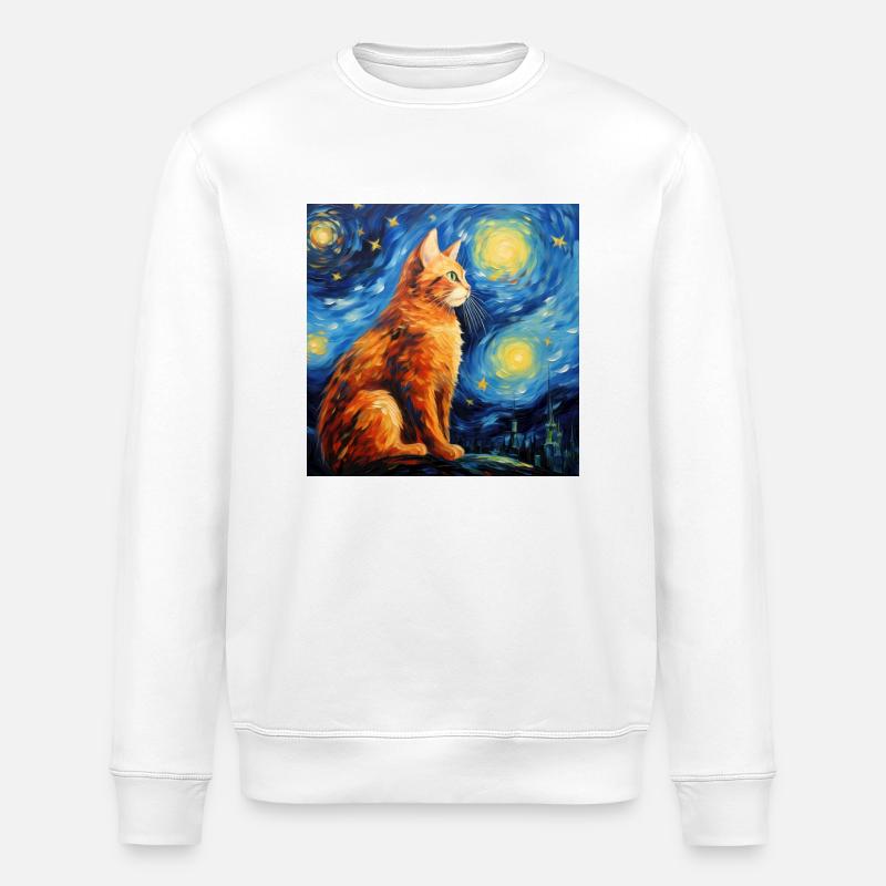 Katze, katzenmotiv - Stanley/Stella Unisex Bio-Sweatshirt ROLLER - Weiß