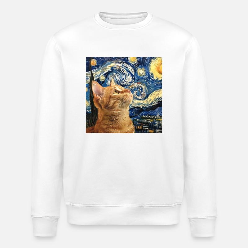 Chat, Motif De Chat - Sweat bio ROLLER Stanley/Stella Unisexe - blanc