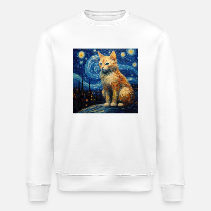 Chat, Motif De Chat - Sweat bio ROLLER Stanley/Stella Unisexe - blanc